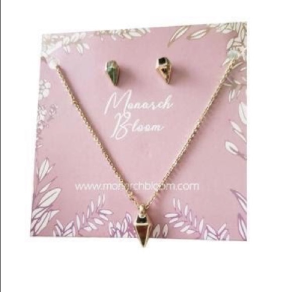 Monarch Bloom Necklace & Earring jewelry set NWT - Picture 4 of 6